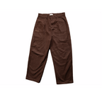 Pleated Cotton Brown Golf Pants